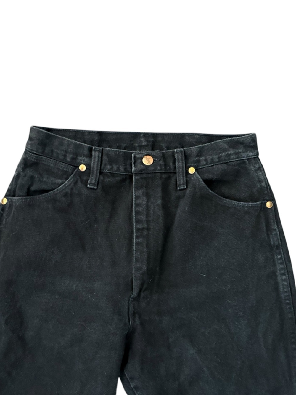 Vintage Wrangler Cowboy Cut Black Straight Jeans High Waist - Picture 4 of 5
